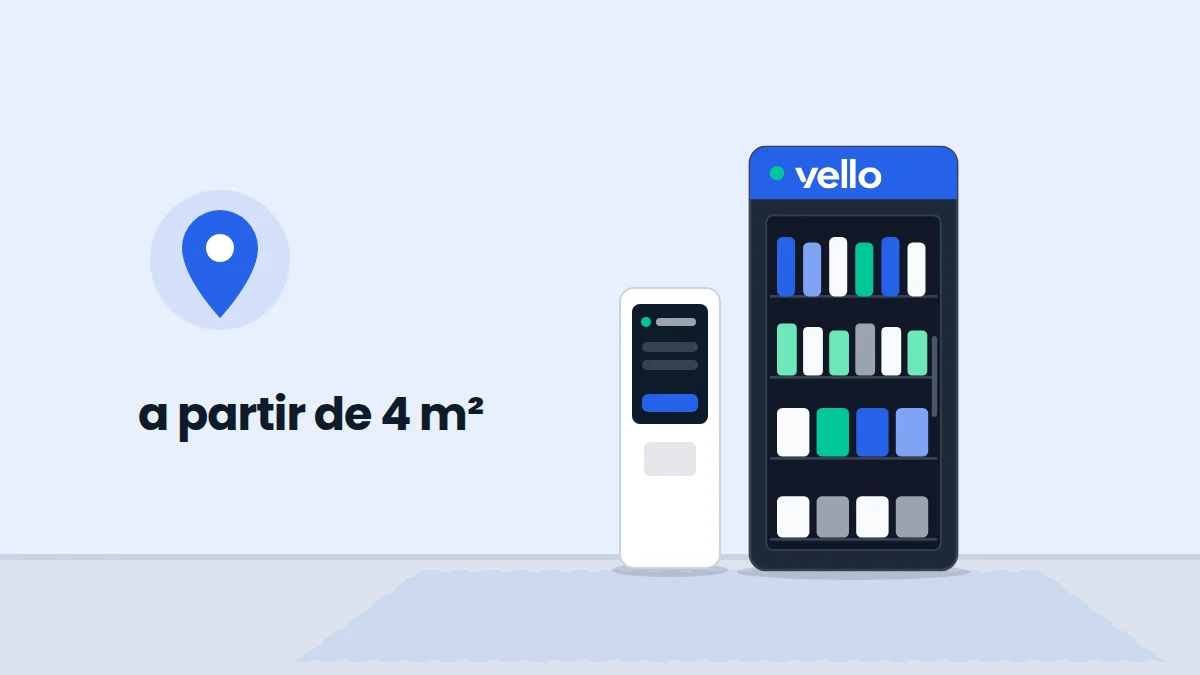 Espaço a partir de 4 m² para o totem e a geladeira Vello